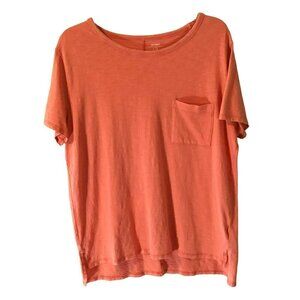 Old Navy Short Sleeve Tee Preshrunk Pullover Relaxed Cotton Women's Large Orange